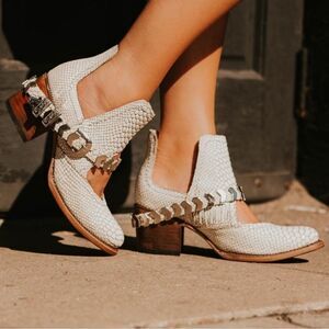 Freebird by Steven Cream Textured Ankle Boots